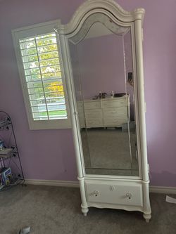 Wood Mirrored Armoire