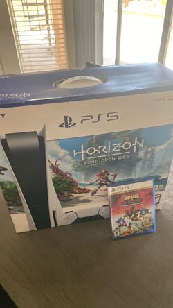 PS5 with Horizon game and Sonic Shadow games