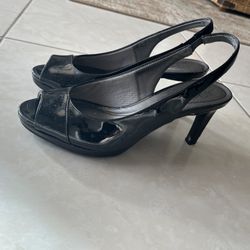Black 3" Heel Sandals 