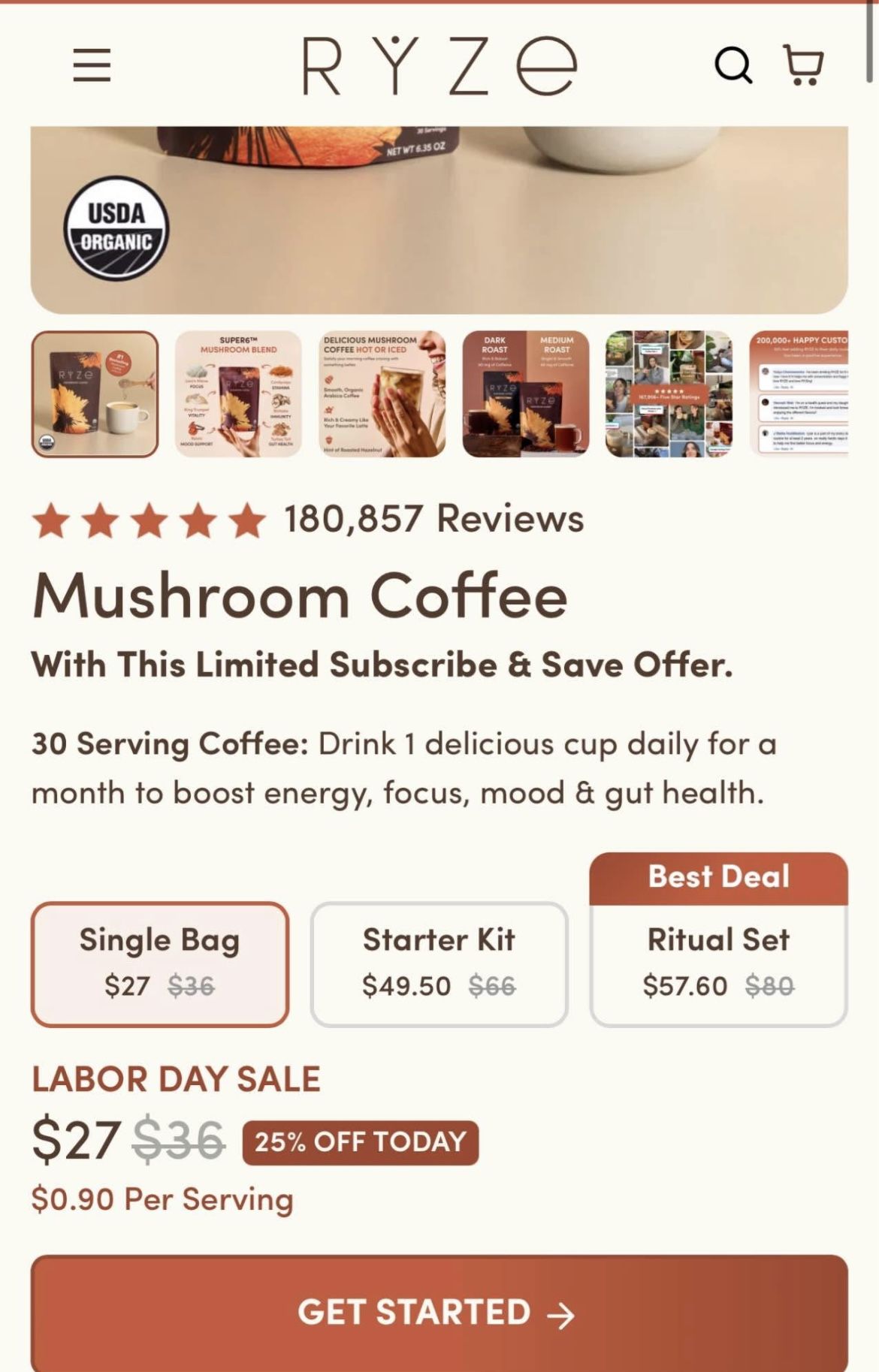Ryze Mushroom Coffee