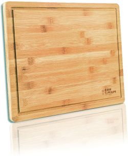 Extra Large Bamboo Cutting Board with Drip Groove by Easy Concept - Stronger Than Plastic Ware - Thick and Heavy Duty, Stylish Serving and Chopping Bo