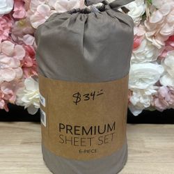 Becky Cameron 6-Piece Taupe Solid Microfiber King Sheet Set