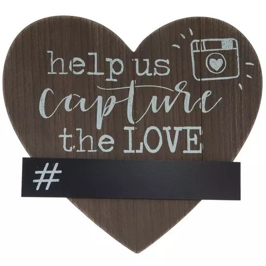 Capture The Love Heart Wood Decor Wedding Decoration Gift Keepsake NO MEETUPS