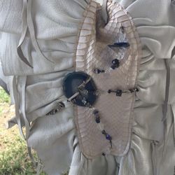 ERDA deerskin handbag with authentic stone enhancements