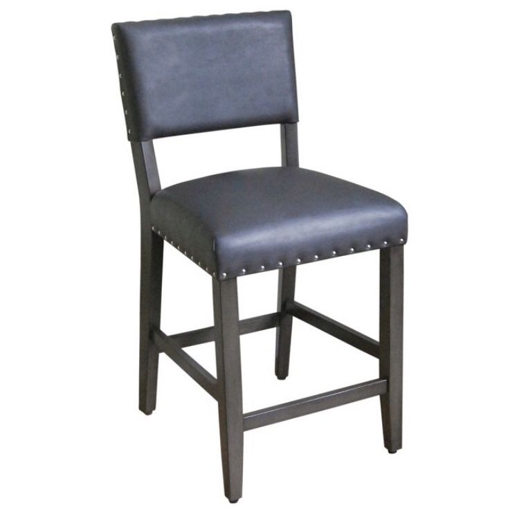 4 Barstools - Open back 24” counter height, dark gray