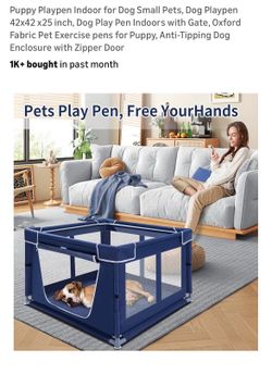 Playpen for puppy dog size 42 x 42 x 25.6” inch