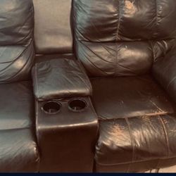 Two Person Reclining Medium Sized Sofa With Details 