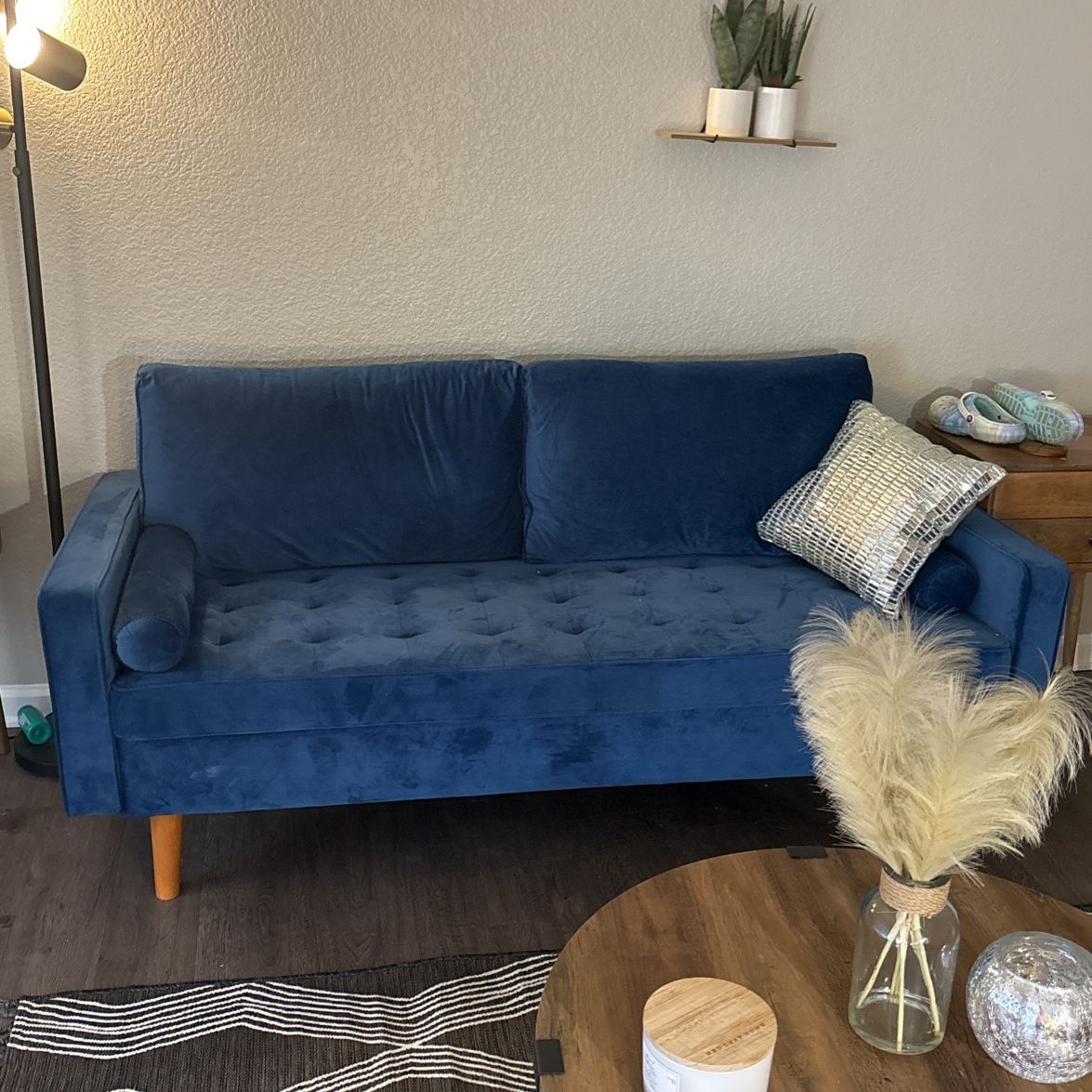 Blue Couch And Coffee Table And End Tables Included 