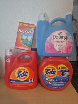 Tide Pods + Tide Detergent + Downy Fabric Softner Bundle