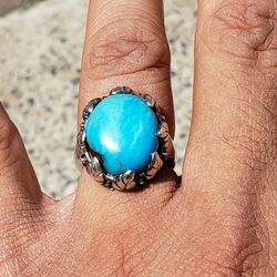 Sterling Silver Turquoise  Vintage Ring Size 7