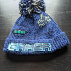 kids video game pompom hat