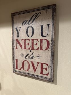 Pottery Barn All You Need Is Love Canvas