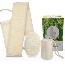 Brand: TIAXU Natural Loofah Sponge Set，Exfoliating Bath Sponge, Body Shower Skin cleansing Wash Sponge and Scrubbing Sponge for Kitchen(3 pcs) Brand n