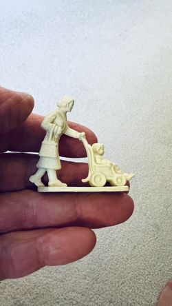 1960s Marx Disneyland Play Set Woman Pushing Baby Carriage Figure