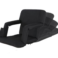 Portable Stadium Seat for Bleachers and Bench 5-Reclining Adjustable Positions Foldable Chair