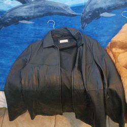 Vintage Men's Black Leather Jacket