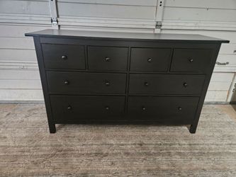 8-Drawer Dresser, Good Conditions 👍,  Black Color, Measurement: W 63" x D  19.5" x H 37.5"