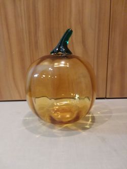 Vintage Handblown Glass Pumpkin