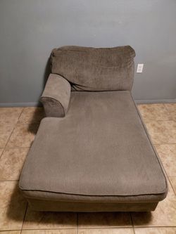 Gray Sectional Long Couch 1 Piece In Great Condition