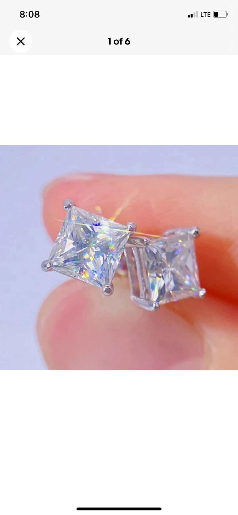 Princess Cut Diamond Stud Earrings 