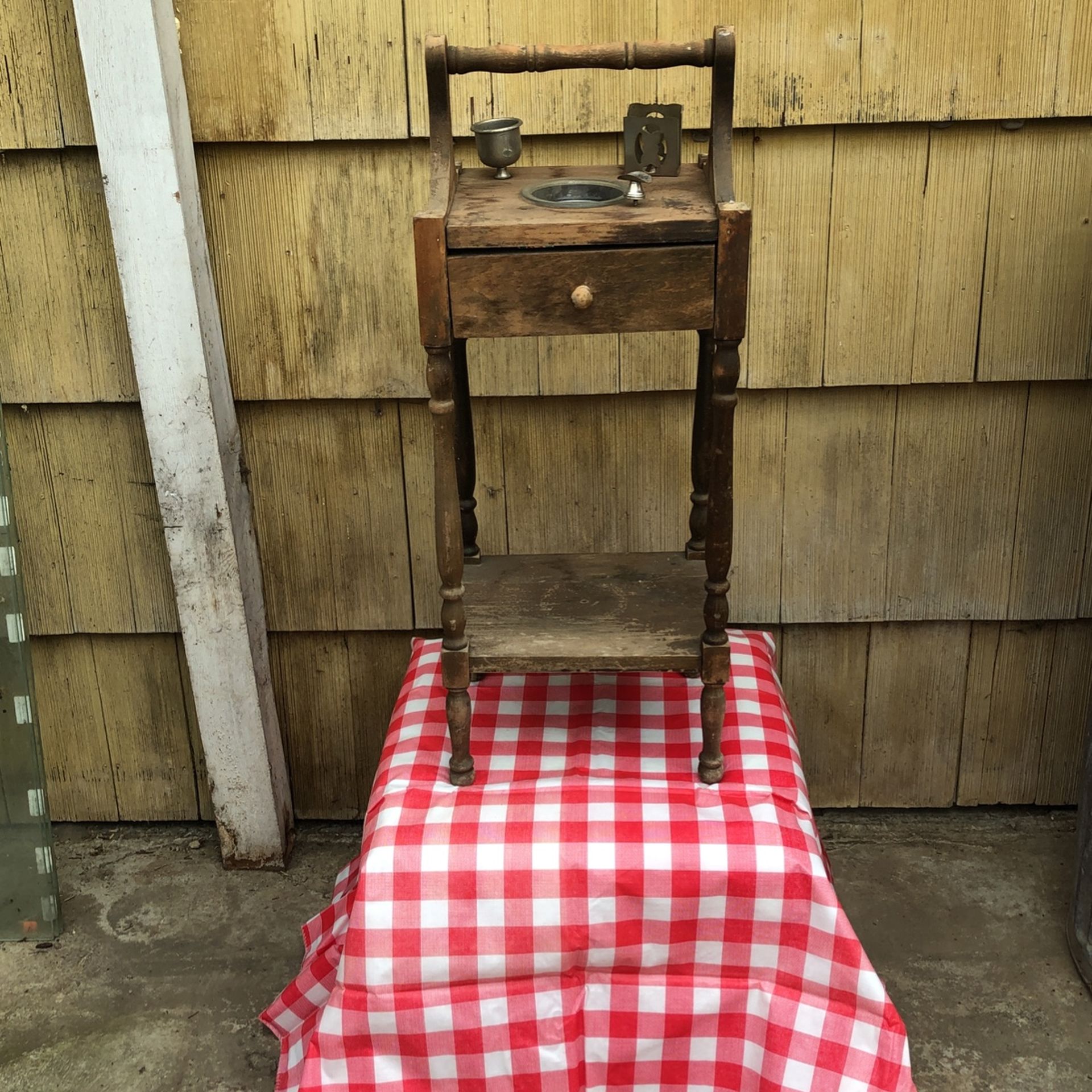 Vintage Wood Ashtray Stand