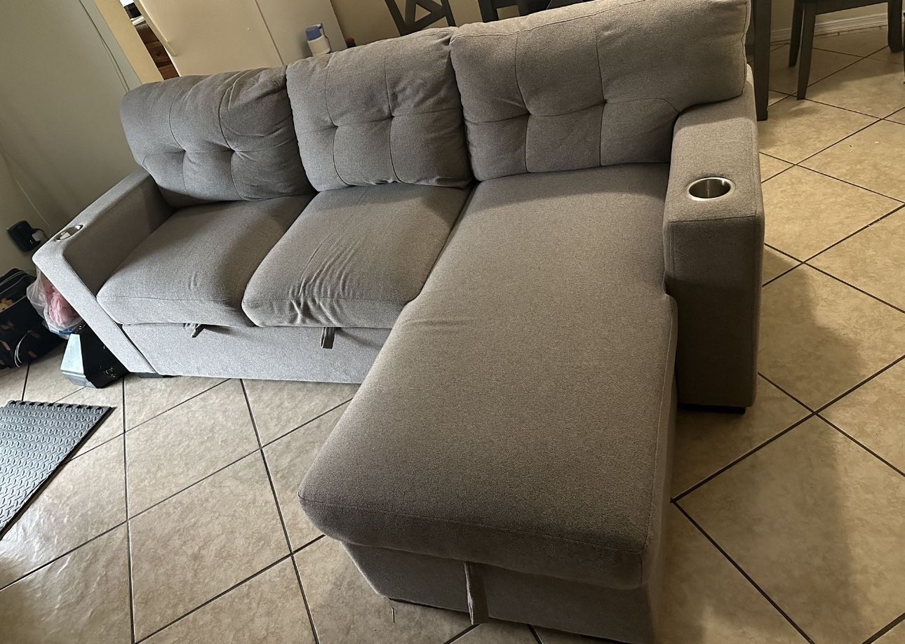 Gray Sleeper Sectional 