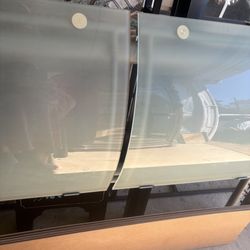 Queen Bed Glass Headbord With Metal Footboard Rails Frame Dosnot Need Box Spring 