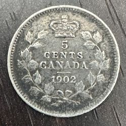 1902 Canada 0.925 Silver .05 Cents - Nickel