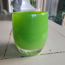 GLASSYBABY IMAGINE Lime Green Pre-Triskelion VOTIVE CANDLE HOLDER w/UPC STICKER 