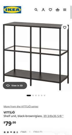 VITTSJÖ Shelf unit, black-brown/glass (check pictures)