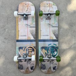 2 Element Skateboards - Sizes 8.25 