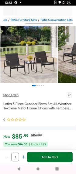 Outdoor bestrio patio set