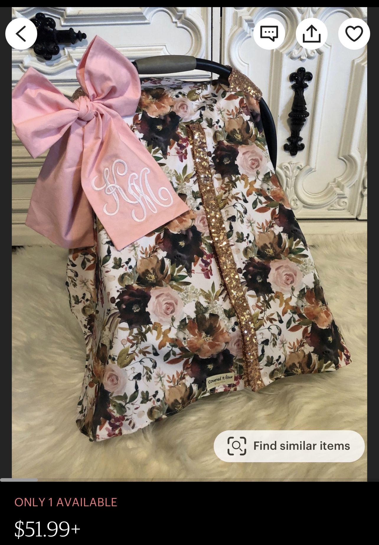 Baby Car seat Cover Floral 