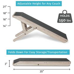 #1187 DoggoRamps Adjustable Couch Ramp for Small Dogs - 14" to 21" - Anti-Slip Grip - Up to 150lbs
