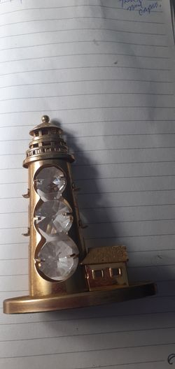 Crystal Delight 24kt Gold Plated Lighthouse