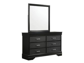 Amalia Black Dresser & Mirror