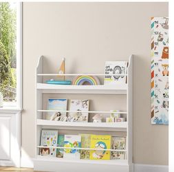 Bookshelf, 3 Tier Bookcase Wall Rack