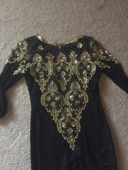 Size 4/6 maxi beaded black dress