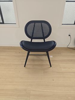 Wooden Indoor Lounge Chair Navy Blue