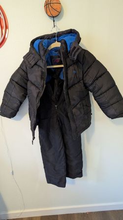 Kids Black Puffer Jacket and Snow Pants Set