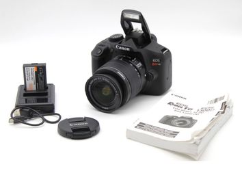 Canon EOS Rebel T6 DSLR Camera 18-55mm Lens 2 Battery's Charger Bag Tested Clean