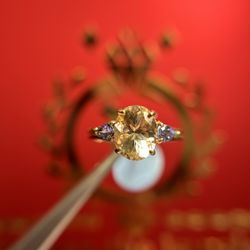 14K GOLD CITRINE RING 