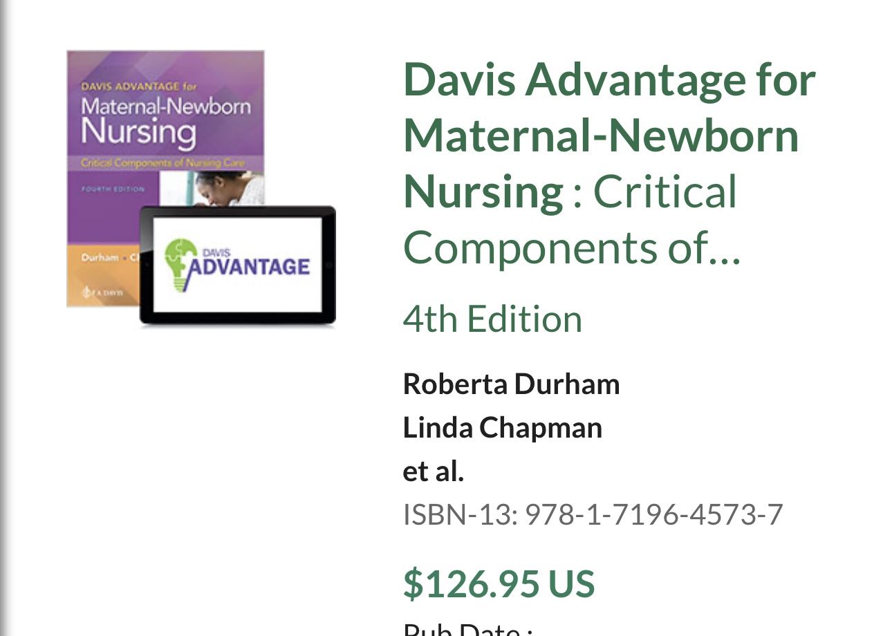 FA Davis Maternal-Newborn nursing Book