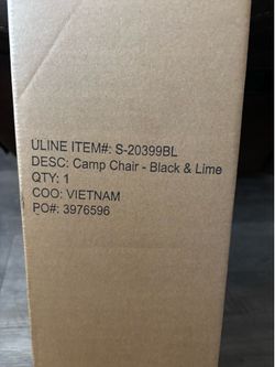Uline chair black &lime color