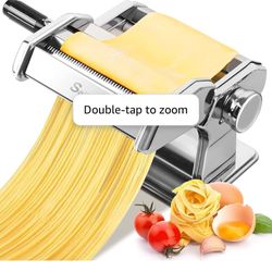 Pasta Maker Machine, 180 Roller Pasta Maker, 9 Adjustable Thickness Settings 2-in-1 Noodles Maker with Rollers and Cutter, Perfect for Spaghetti, Fett