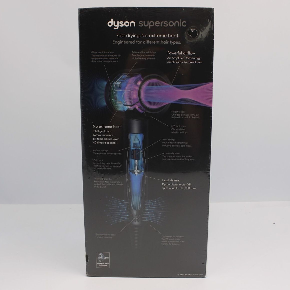 Dyson Supersonic Hair Dryer, HD08, Blue, With Attachments, Original & New!
