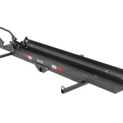 Costway 270 kg Capacity Hitch-Mounted Motorcycle Carrier, Anti Tilt Dirt Bike Hitch Hauler w/Loading Ramp, Straps & Locking Device, Heavy Duty Steel M
