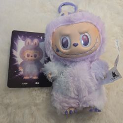 Labubu Big Into Energy Luck Purple color plush toy keychain
