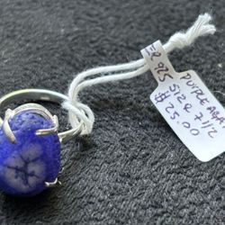 Purple Agate Ring Size 71/2