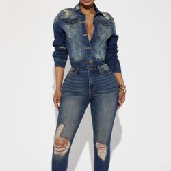 Tinted Stretched Ripped Jeans 